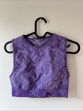 AYBL Purple Swirl Seamless Crop Tank